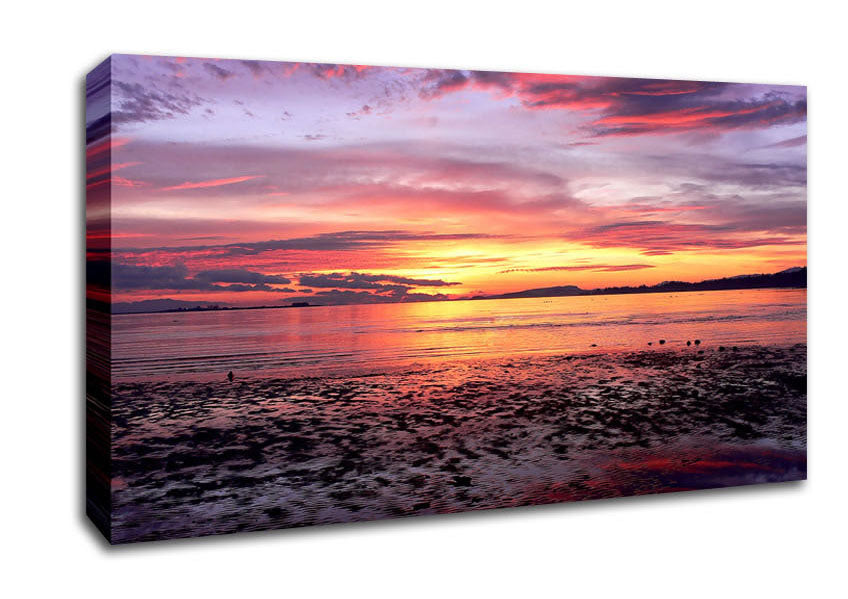 Pebbles In the Morning Sunrise Canvas Wall Art