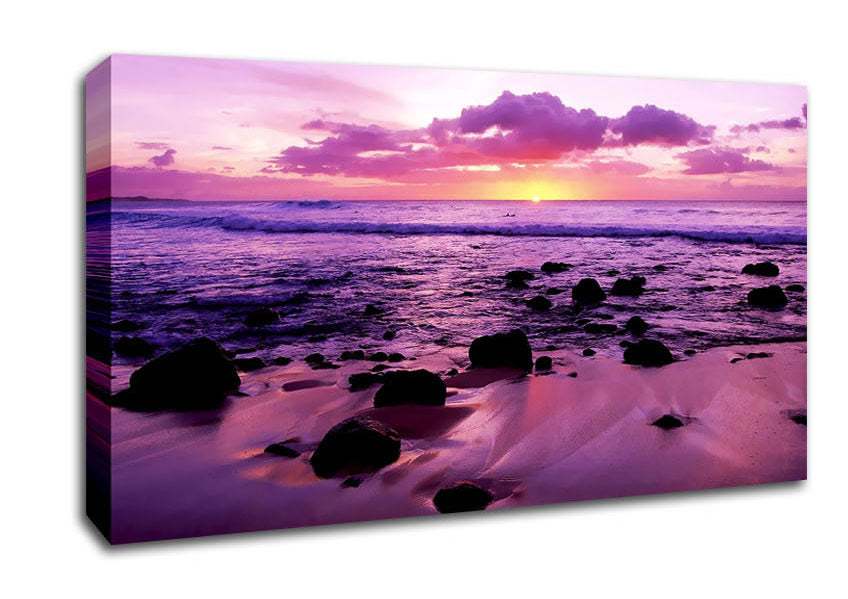 Lilac Ocean At The Crack Of Dawn Canvas Wall Art