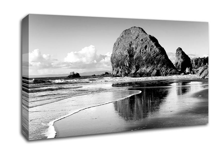 Magnificent Ocean Rocks B n W Canvas Wall Art