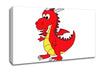 Big Dragon White Canvas Wall Art