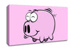 Happy Pig Smiling Pink Canvas Wall Art
