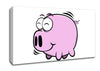 Happy Pig Smiling White Canvas Wall Art