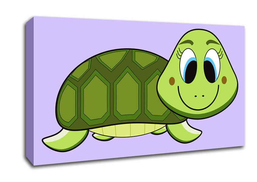 Happy Turtle Lilac Canvas Wall Art