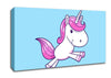 Leaping Unicorn Baby Blue Canvas Wall Art