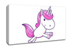 Leaping Unicorn White Canvas Wall Art