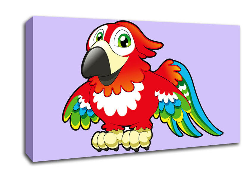Little Parrot Lilac Canvas Wall Art