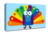Little Peacock Baby Blue Canvas Wall Art