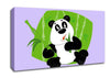 Panda Eating Bamboo Lilac Canvas Wall Art