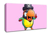 Pirate Parrot Eyepatch Pink Canvas Wall Art