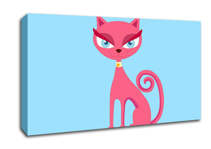 Posh Cat Baby Blue Canvas Wall Art