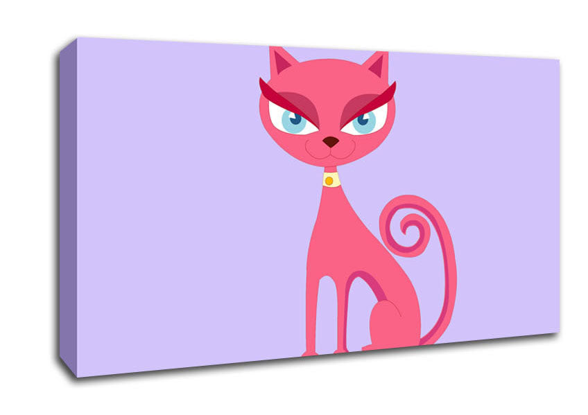Posh Cat Lilac Canvas Wall Art