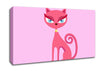 Posh Cat Pink Canvas Wall Art