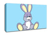 Rabbit Sitting Down Baby Blue Canvas Wall Art