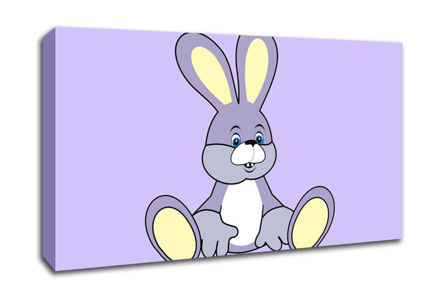 Rabbit Sitting Down Lilac Canvas Wall Art