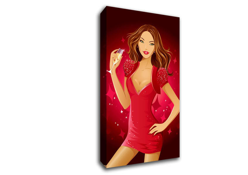 Pink Champaign Canvas Wall Art
