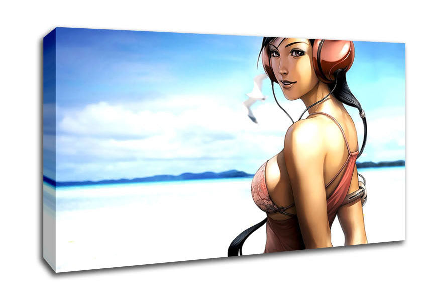 Music Girl Canvas Wall Art