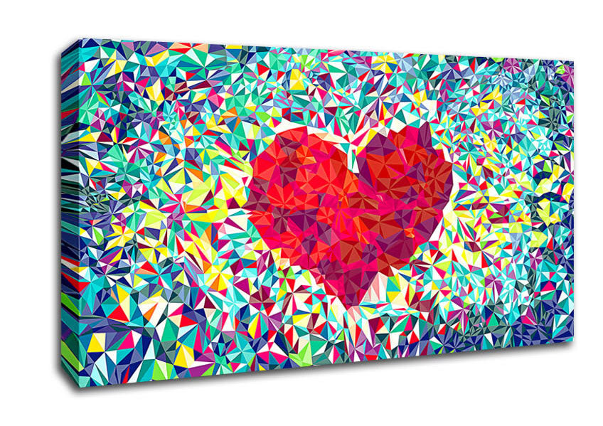 Love Heart Glass Canvas Wall Art