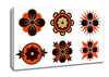Orange And Brown Flower Heads Canvas Wall Art