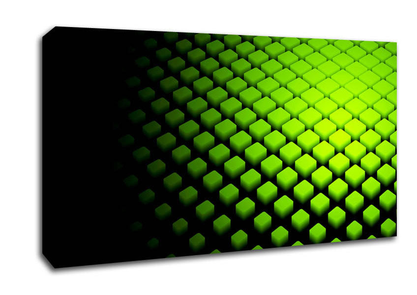 Lime Cubes Canvas Wall Art