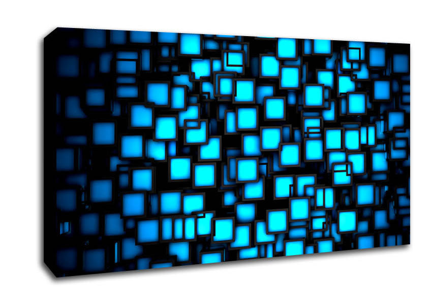 Neon Squares Canvas Wall Art
