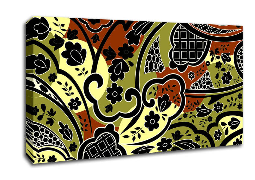 Paisley Leaves Canvas Wall Art