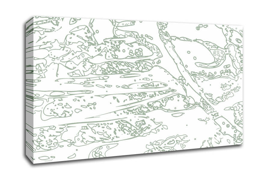 Interception Grey On White Canvas Wall Art