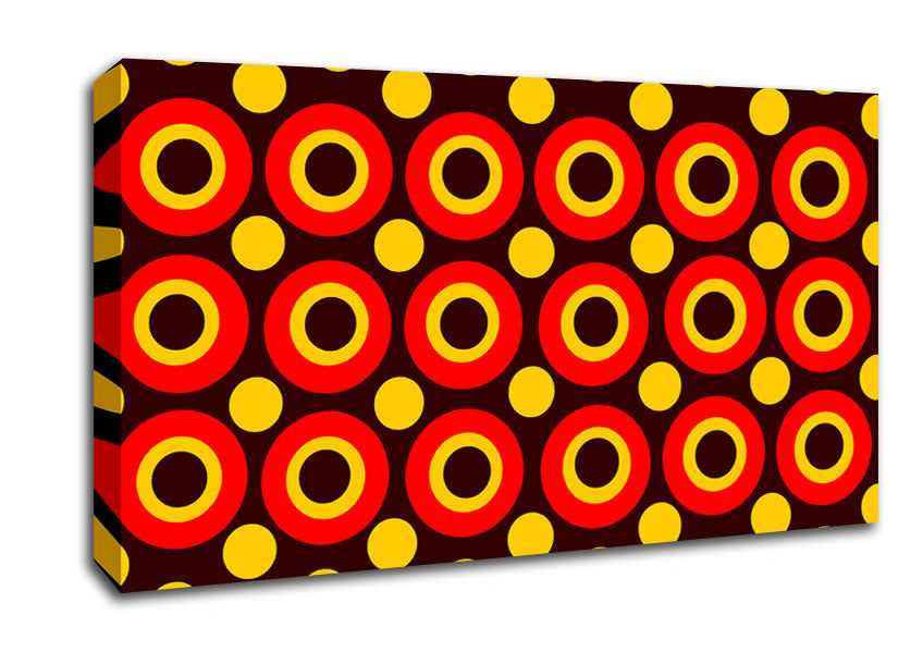 Intermediate Circles Orange Canvas Wall Art