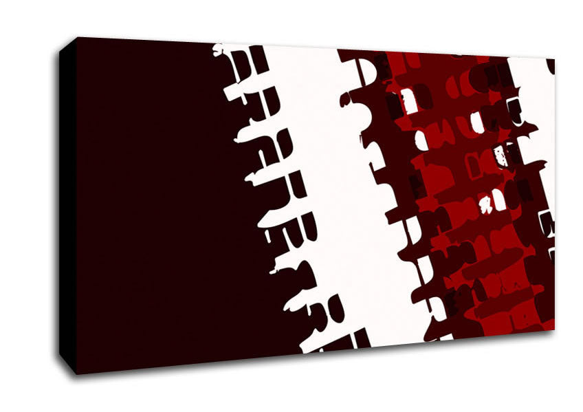Fraction Maroon Canvas Wall Art