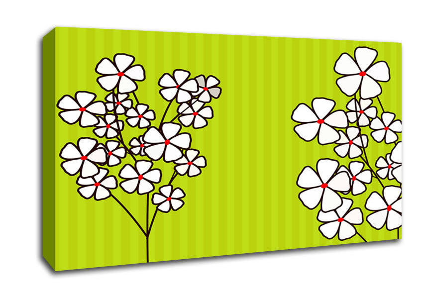 Poppies On Lime Green Canvas Wall Art