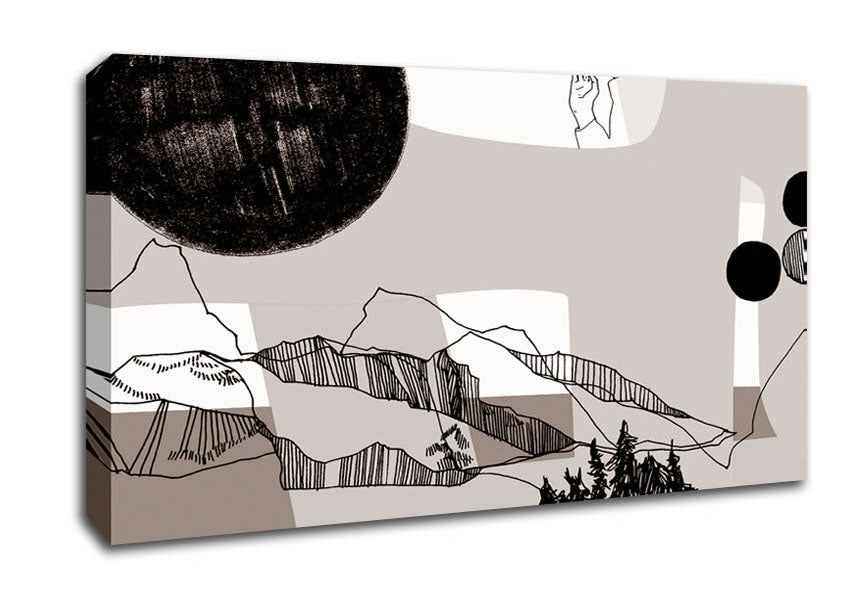 Abstract Mountain Beige Canvas Wall Art