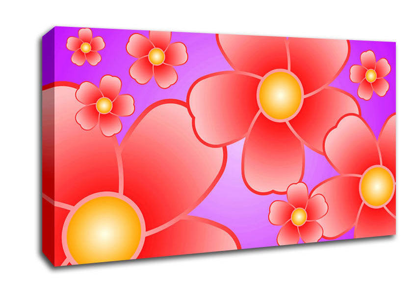 Psychodelic Flowers Canvas Wall Art
