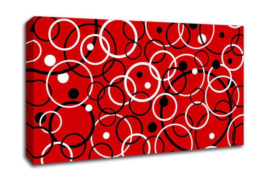 Joining The Dots Red Canvas Wall Art