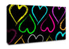 Multi-Coloured Love Hearts Canvas Wall Art