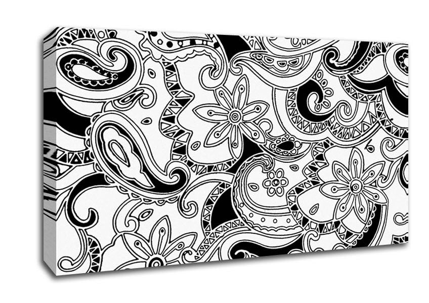 Pasley Garden Black On White Canvas Wall Art