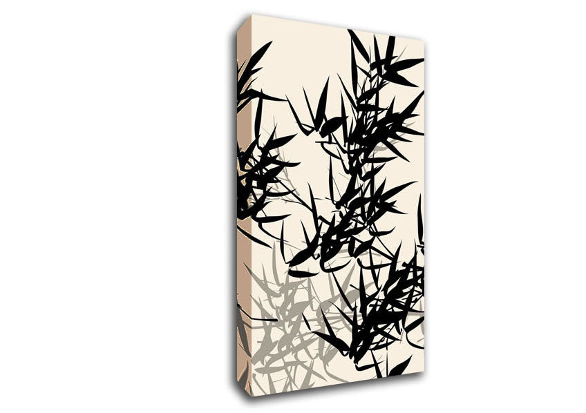 Japanese Leaves Blowing In The Wind Canvas Wall Art