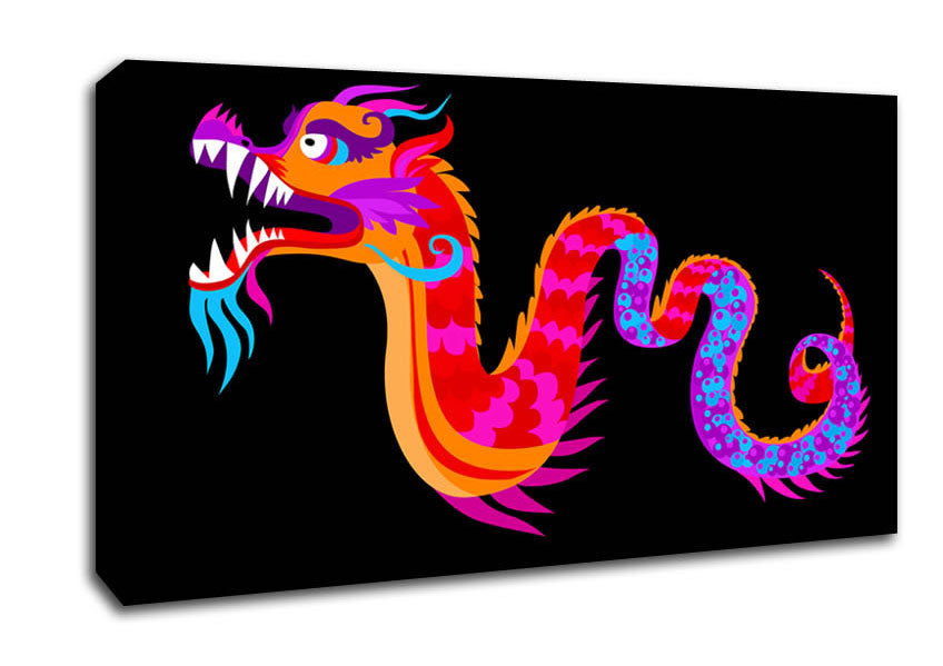 Japanese Rainbow Dragon Canvas Wall Art