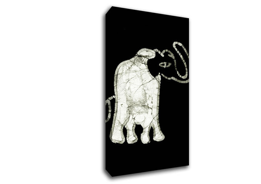 Native Elephant Art B n W Canvas Wall Art