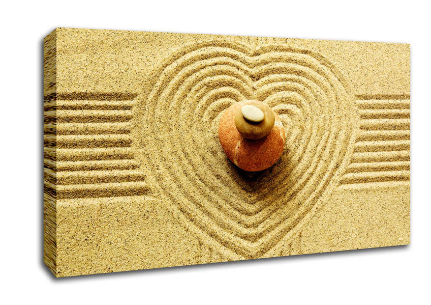 Love Heart Sand Stone Canvas Wall Art
