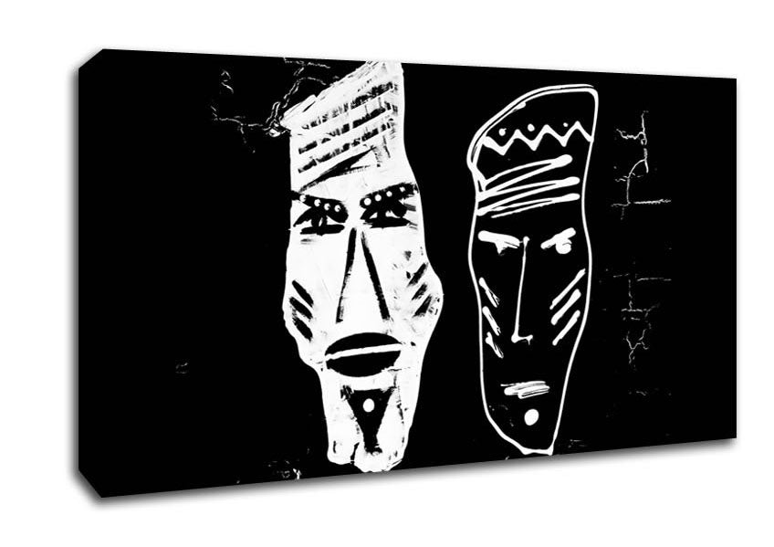 Mask Of Two Sides Canvas Wall Art