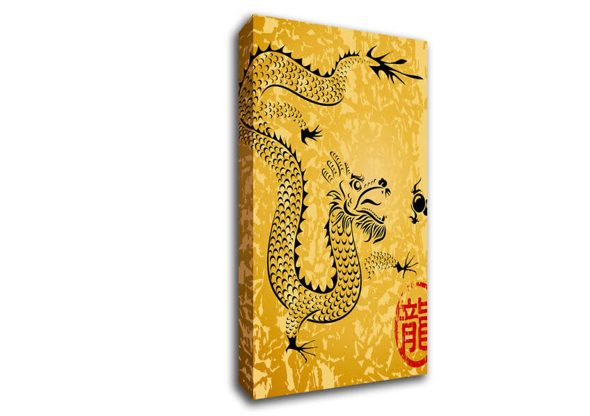 Japanese Dragon Of Fire Canvas Wall Art