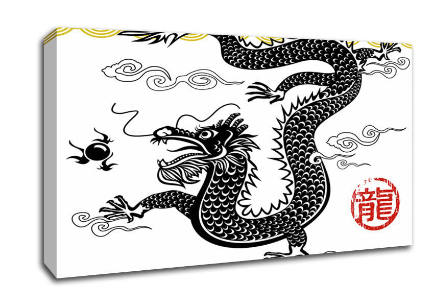 Japanese Dragon Of The Seas Canvas Wall Art