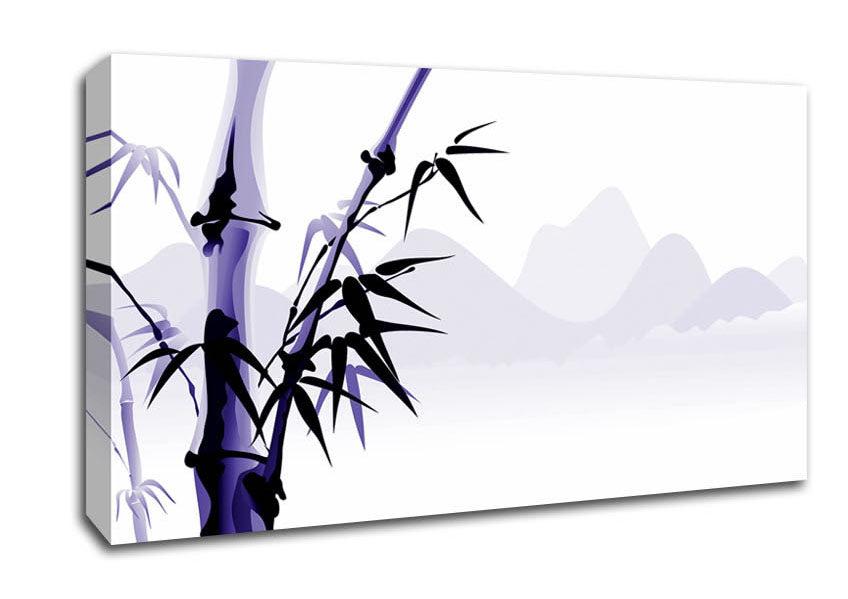 Purple Bamboo Mountains Canvas Wall Art