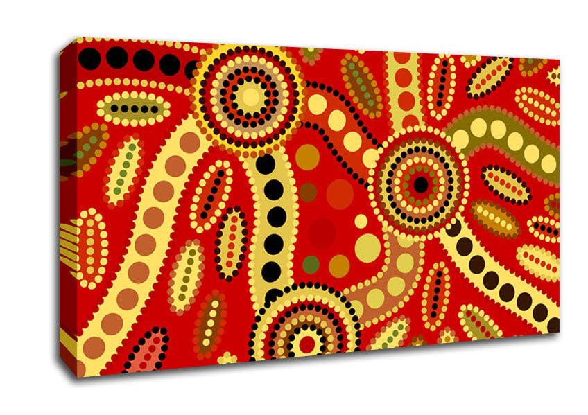 Aboriginal Red Tribal Canvas Wall Art