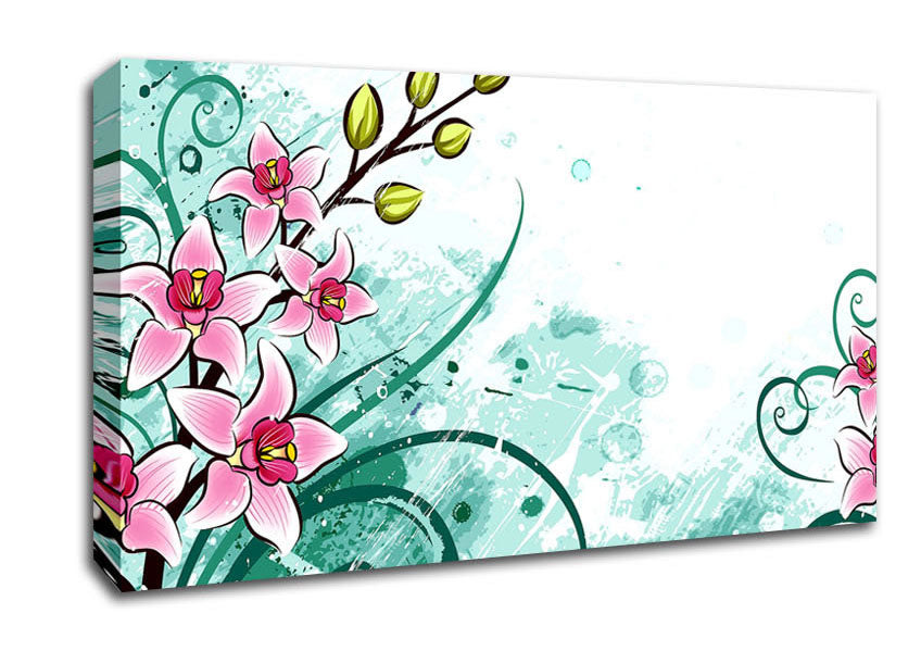 Pink Flowers Canvas Wall Art