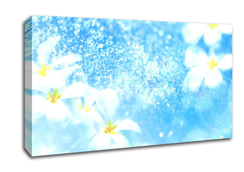 Plumeria Blue Canvas Wall Art