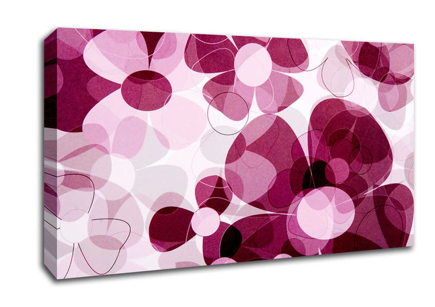 Mauve Pink Daisies Canvas Wall Art