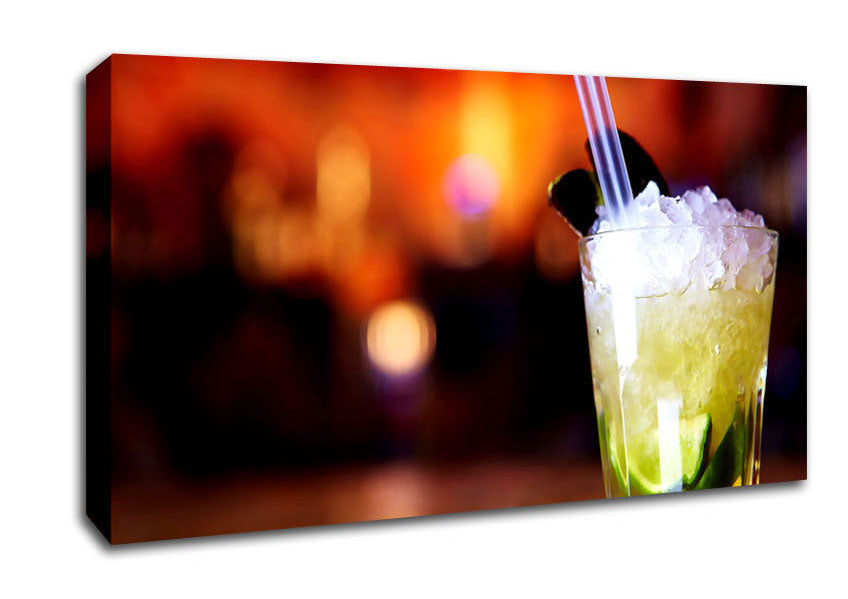 Lime Cocktail Canvas Wall Art