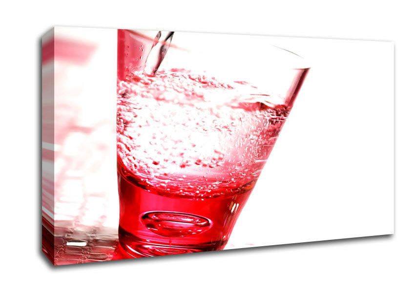 Pink Glass Of Water Canvas Wall Art
