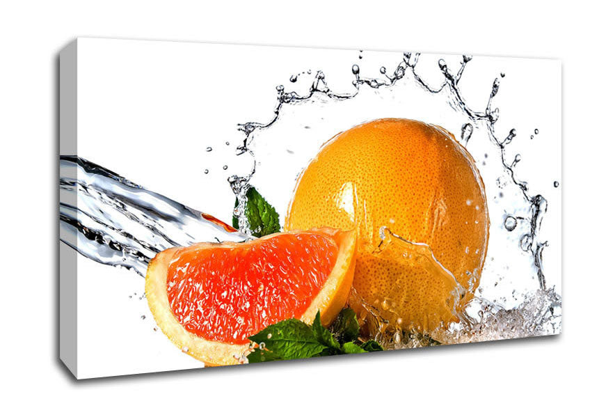 Orange And Mint Canvas Wall Art