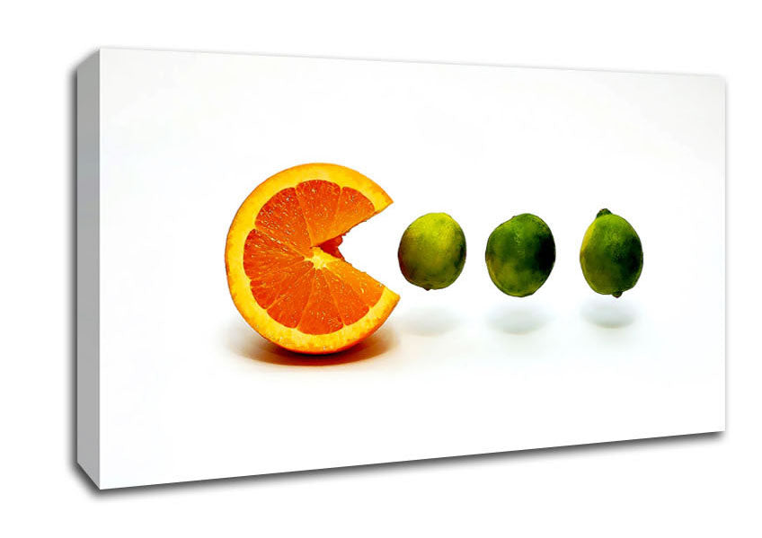 Lime Eating Orange Canvas Wall Art